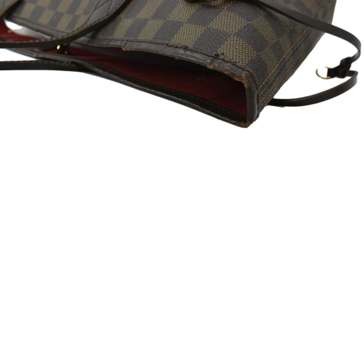 LOUIS VUITTON Neverfull MM Damier Ebene Shoulder Tote Bag Brown
