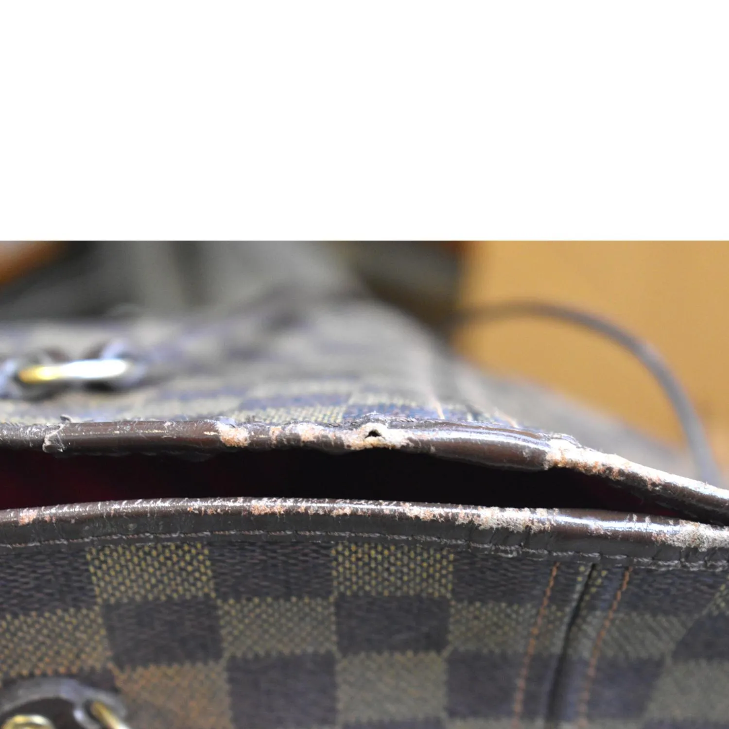 LOUIS VUITTON Neverfull MM Damier Ebene Shoulder Tote Bag Brown