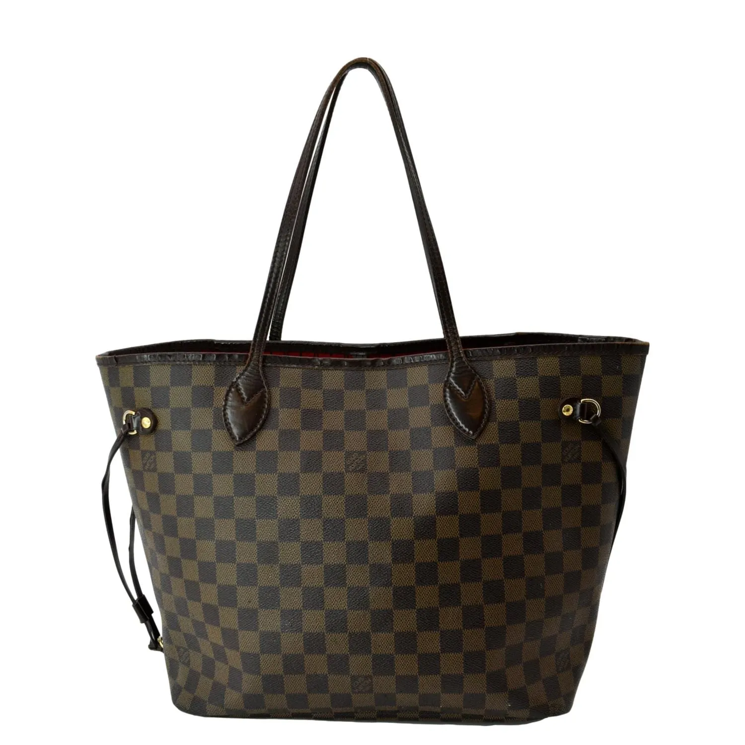 LOUIS VUITTON Neverfull MM Damier Ebene Shoulder Tote Bag Brown