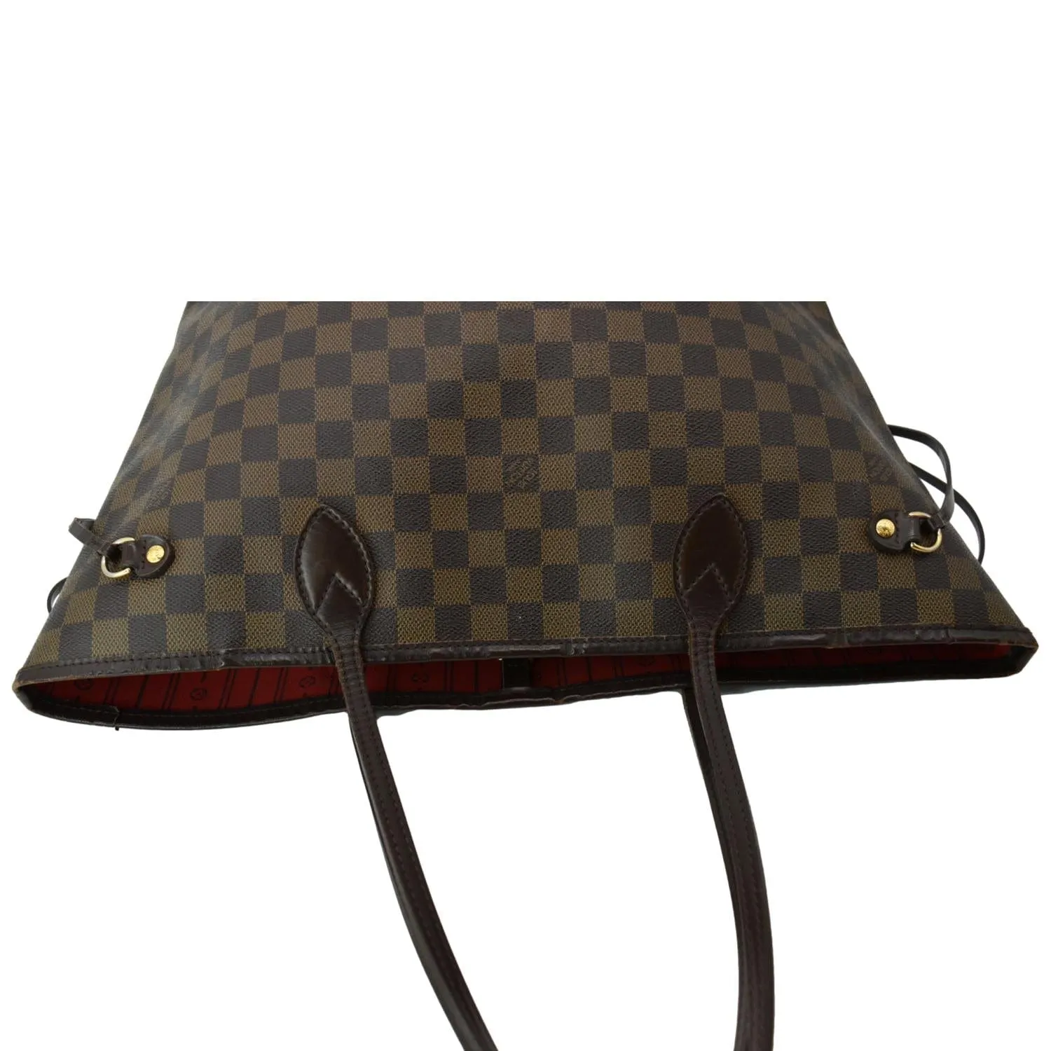 LOUIS VUITTON Neverfull MM Damier Ebene Shoulder Tote Bag Brown