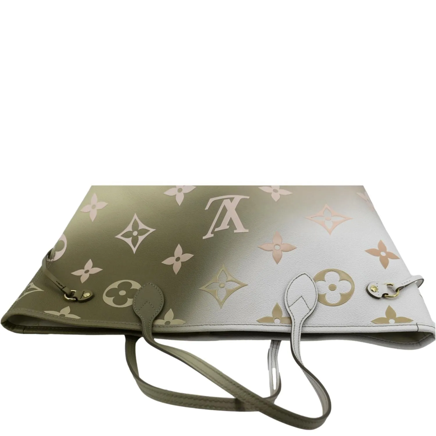 LOUIS VUITTON Neverfull MM Monogram Coated Canvas Tote Sunset Kaki