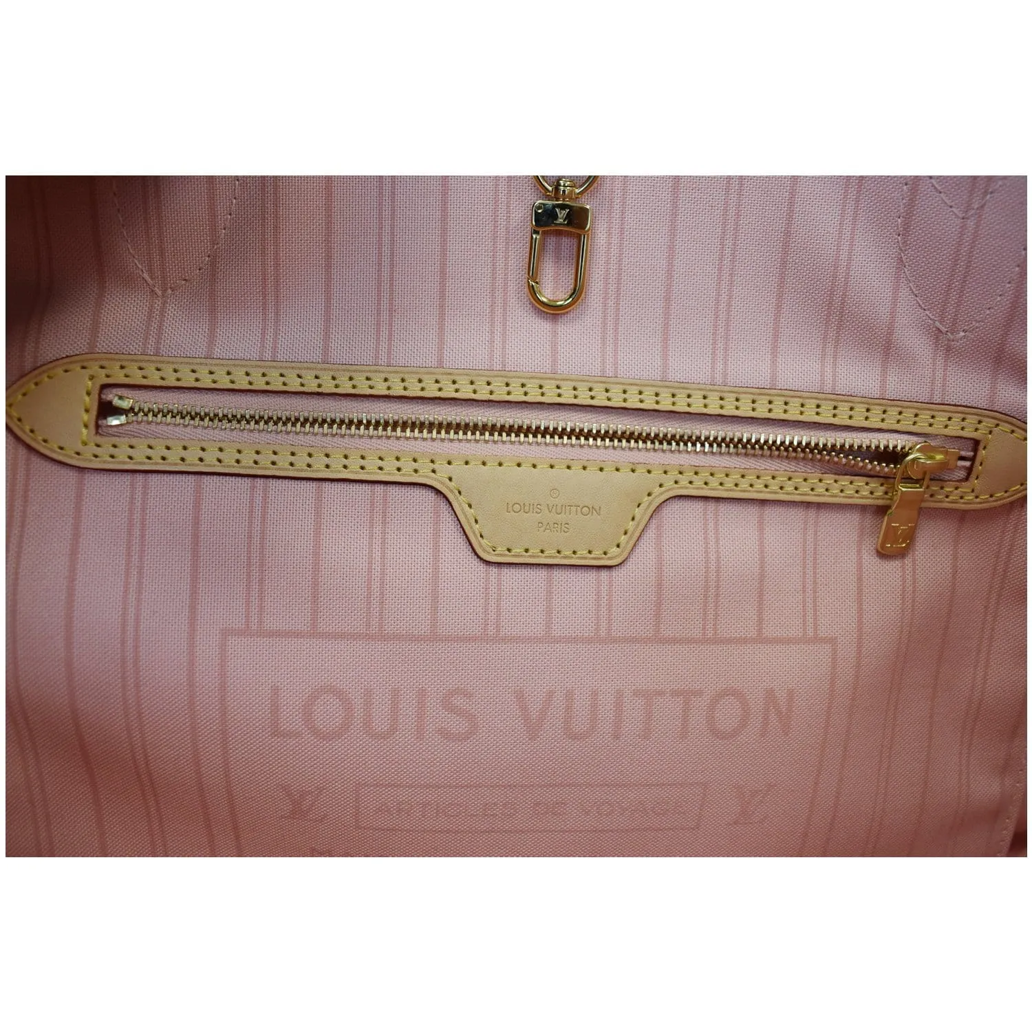 LOUIS VUITTON Neverfull MM Tahitienne Damier Azur Shoulder Bag Pink
