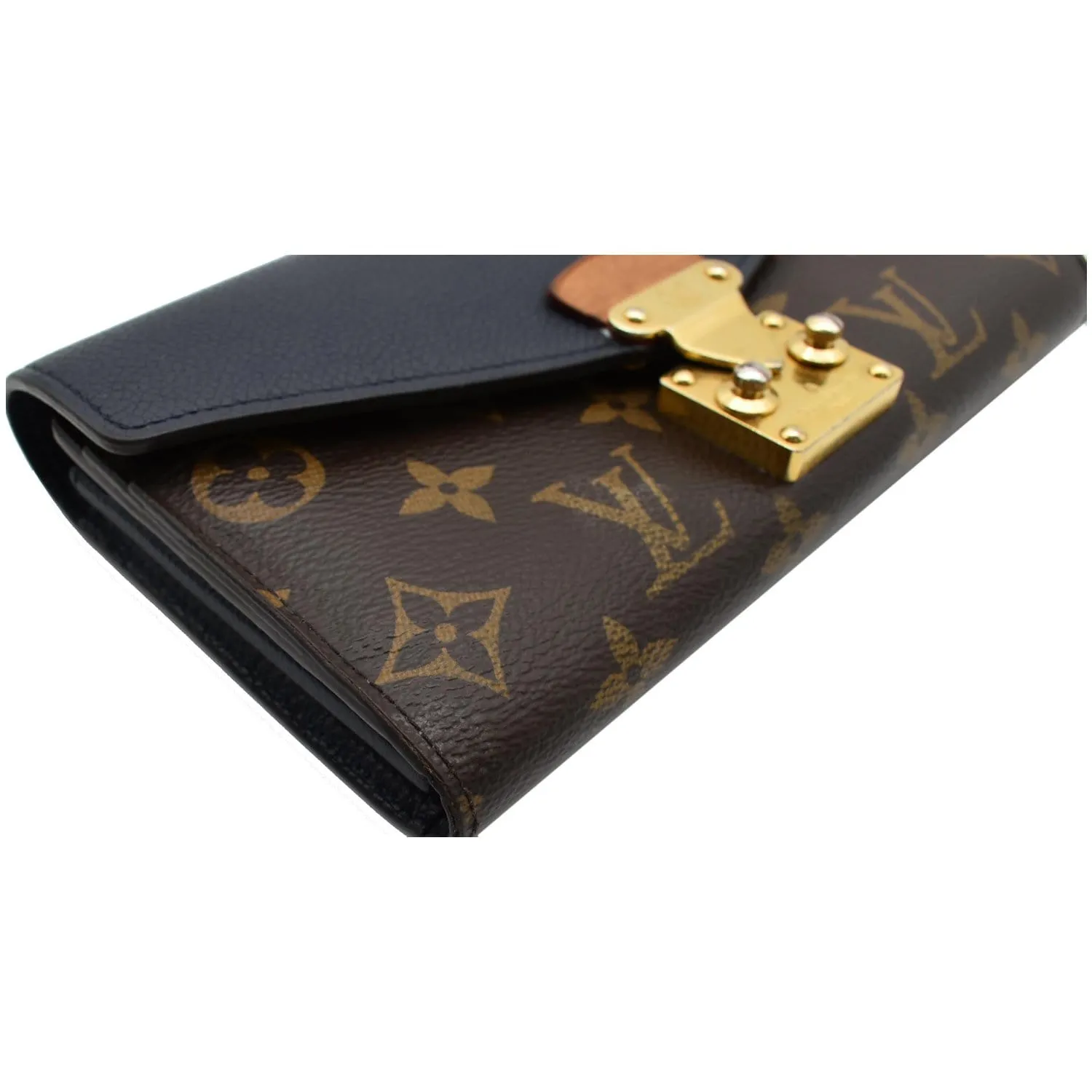 LOUIS VUITTON Pallas Monogram Canvas Pallas Wallet Black