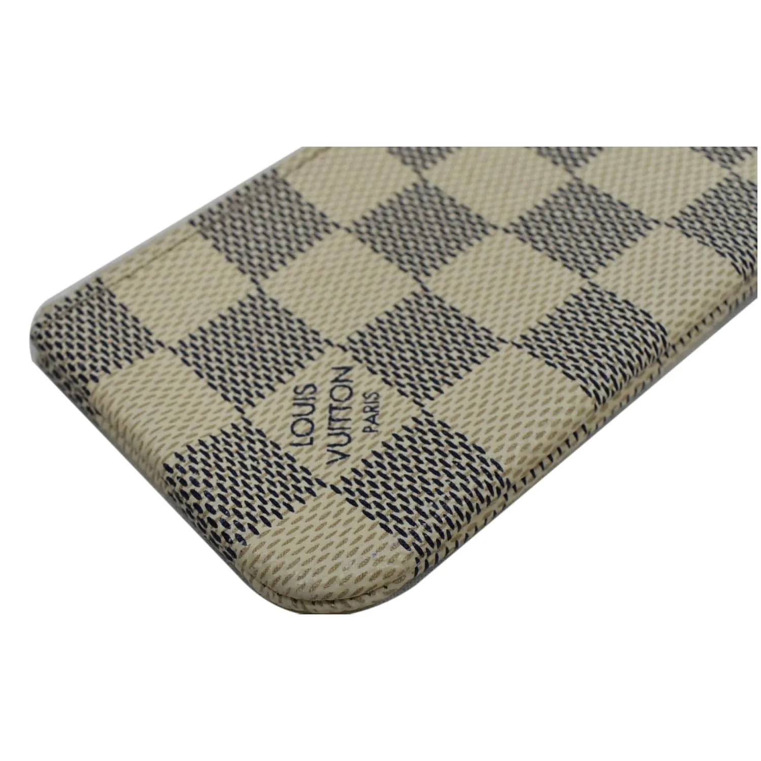 LOUIS VUITTON Pochette Key Cles Damier Azur Coin Case White