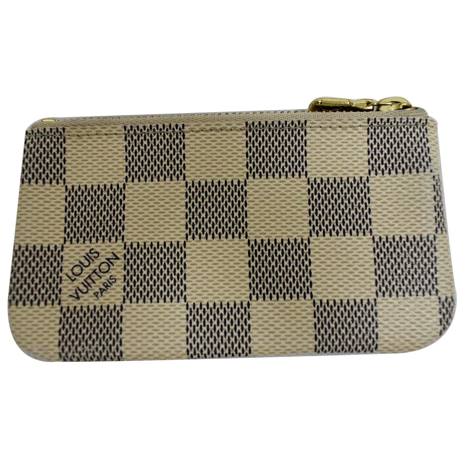 LOUIS VUITTON Pochette Key Cles Damier Azur Coin Case White
