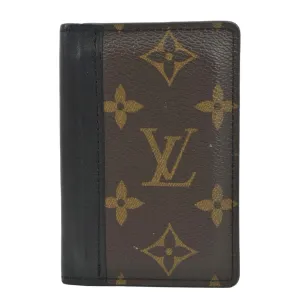 LOUIS VUITTON Pocket Organizer Monogram Canvas Wallet Black/Brown