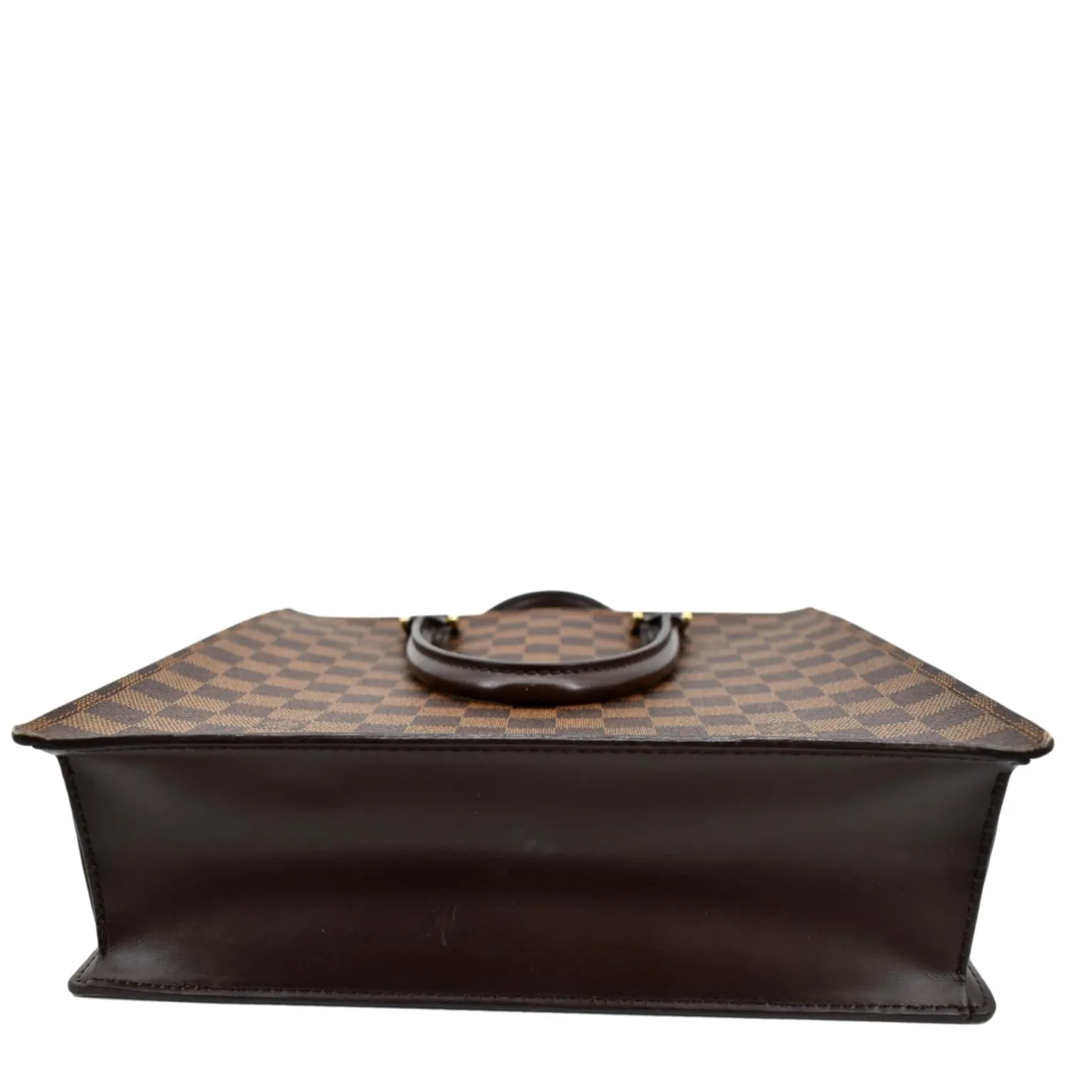 LOUIS VUITTON Sac Plat PM Damier Ebene Tote Bag Brown