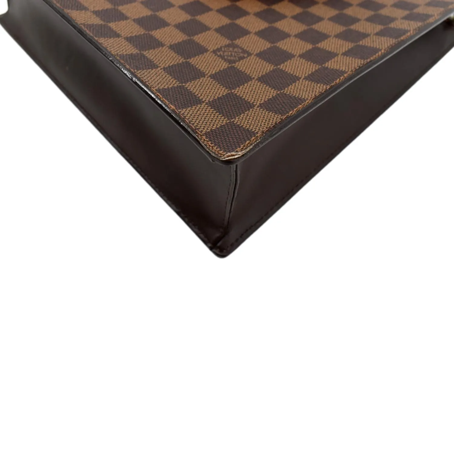 LOUIS VUITTON Sac Plat PM Damier Ebene Tote Bag Brown