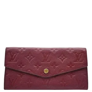 LOUIS VUITTON Sarah Monogram Empreinte Leather Wallet Aurore
