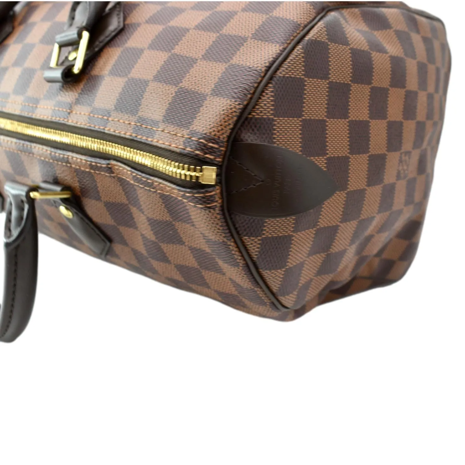 LOUIS VUITTON Speedy 35 Damier Ebene Satchel Bag Brown
