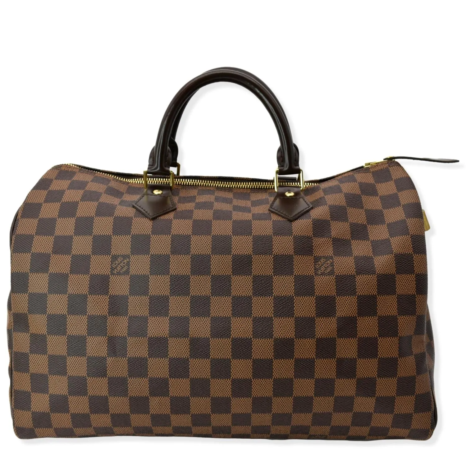 LOUIS VUITTON Speedy 35 Damier Ebene Satchel Bag Brown