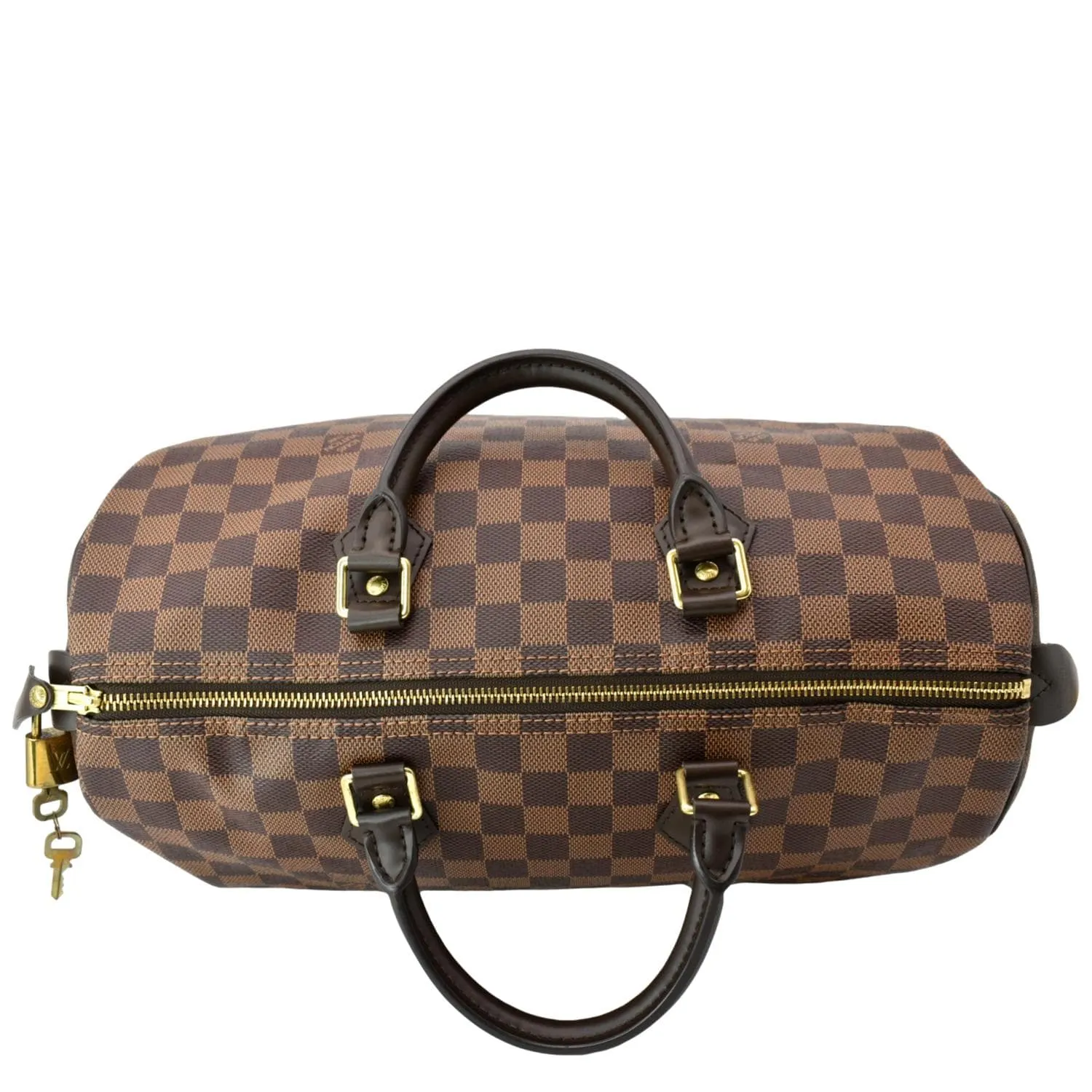 LOUIS VUITTON Speedy 35 Damier Ebene Satchel Bag Brown