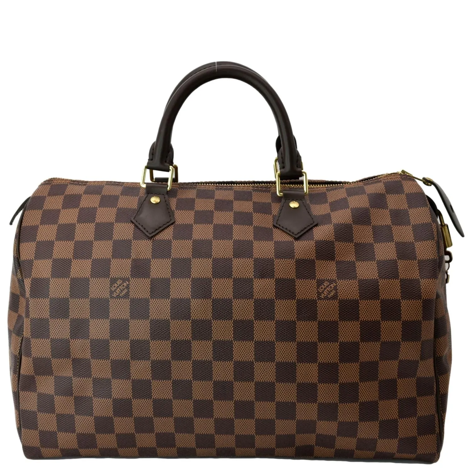 LOUIS VUITTON Speedy 35 Damier Ebene Satchel Bag Brown