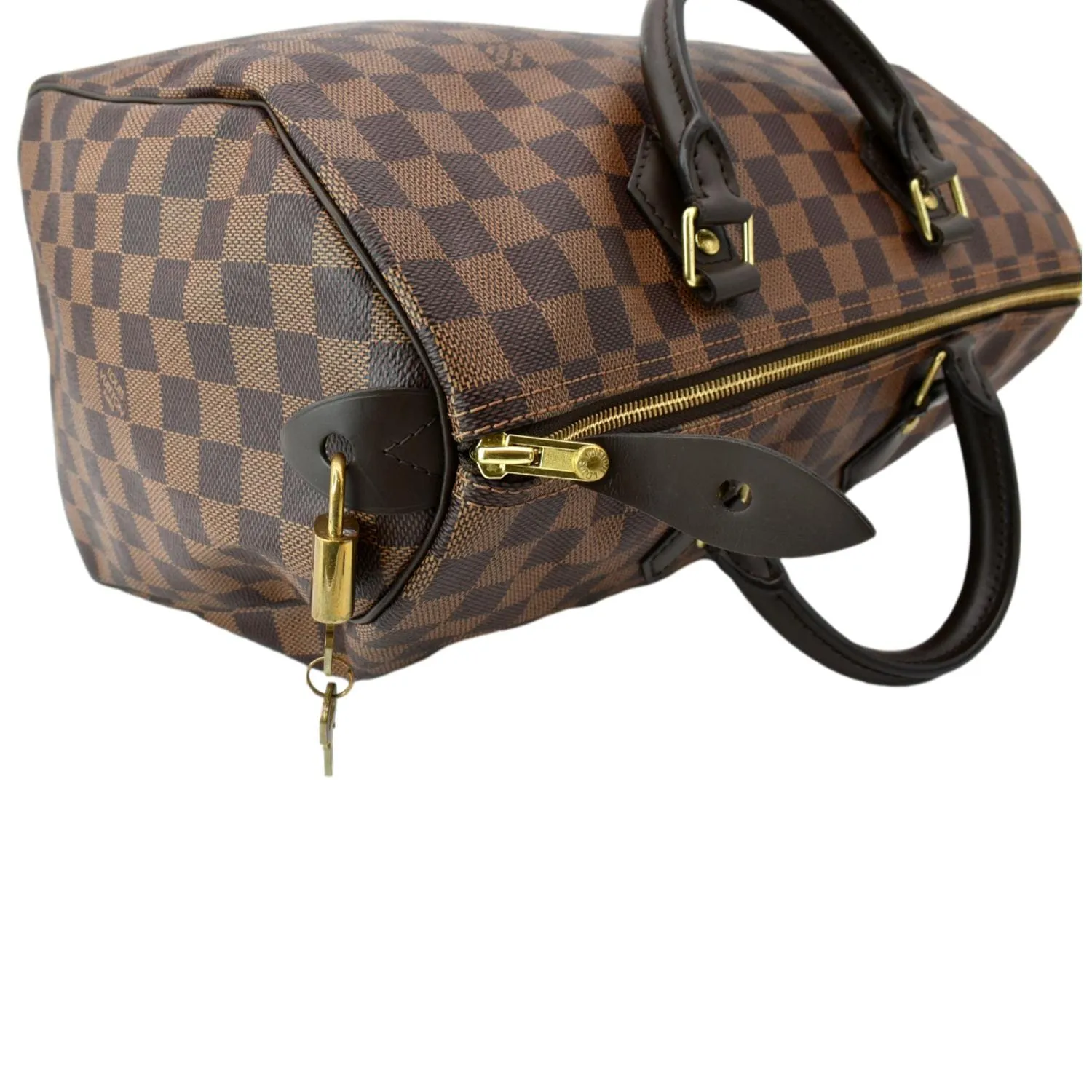 LOUIS VUITTON Speedy 35 Damier Ebene Satchel Bag Brown