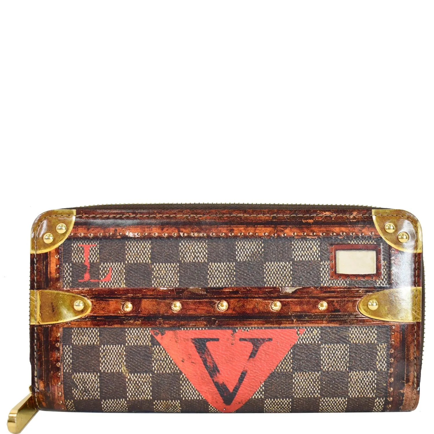 LOUIS VUITTON Transformed Damier Ebene Time Trunk Zippy Wallet Black
