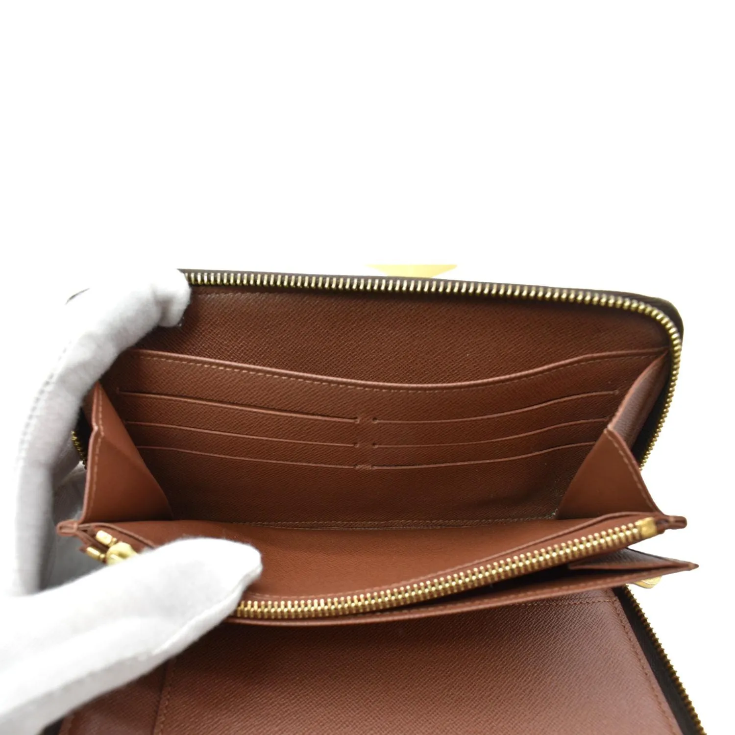 LOUIS VUITTON Zippy Organizer Monogram Canvas Wallet Brown