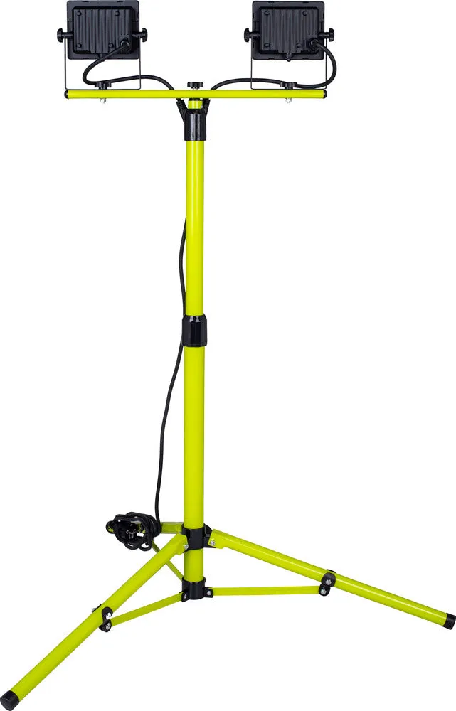 Luceco EFLDTT20B50 Eco Tripod  Black Twin 1600lm 2x20W 5000K - UK Plug