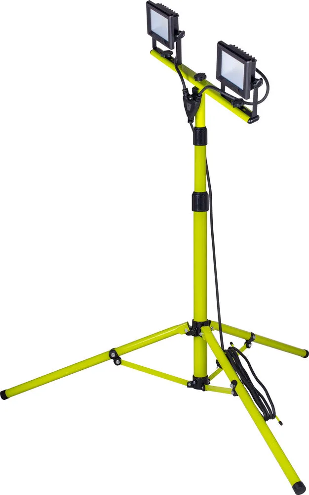 Luceco EFLDTT20B50 Eco Tripod  Black Twin 1600lm 2x20W 5000K - UK Plug