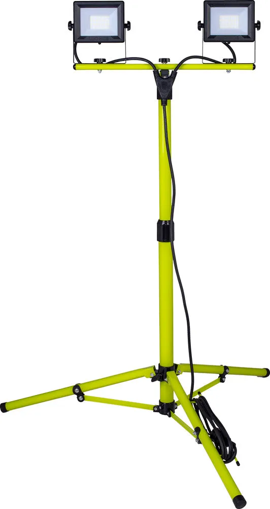 Luceco EFLDTT20B50 Eco Tripod  Black Twin 1600lm 2x20W 5000K - UK Plug