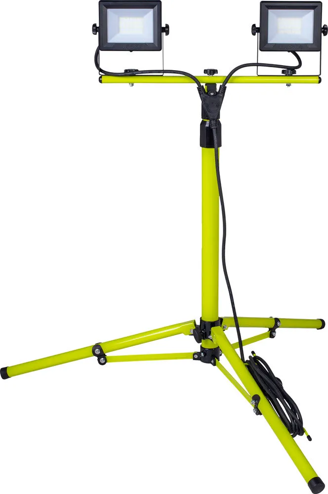 Luceco EFLDTT20B50 Eco Tripod  Black Twin 1600lm 2x20W 5000K - UK Plug