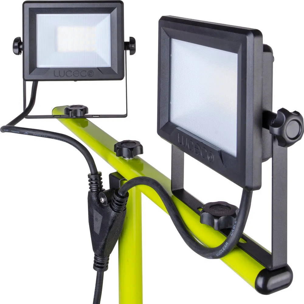 Luceco EFLDTT20B50 Eco Tripod  Black Twin 1600lm 2x20W 5000K - UK Plug