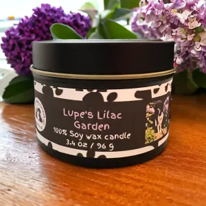 Lupe's Lilac Garden - Small Tin Soy Candle - Fresh Lilac Scent