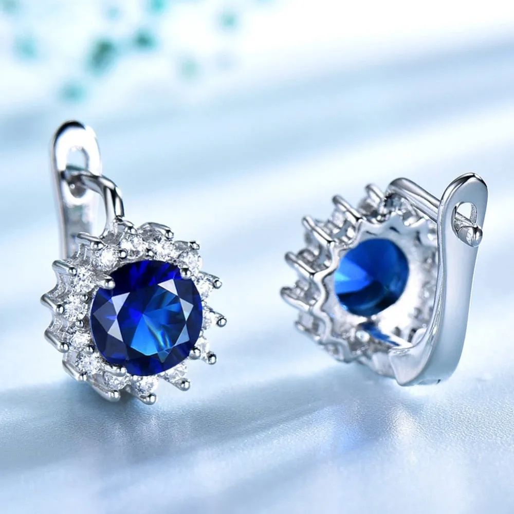 Luxe Blue Sapphire Stud Earrings