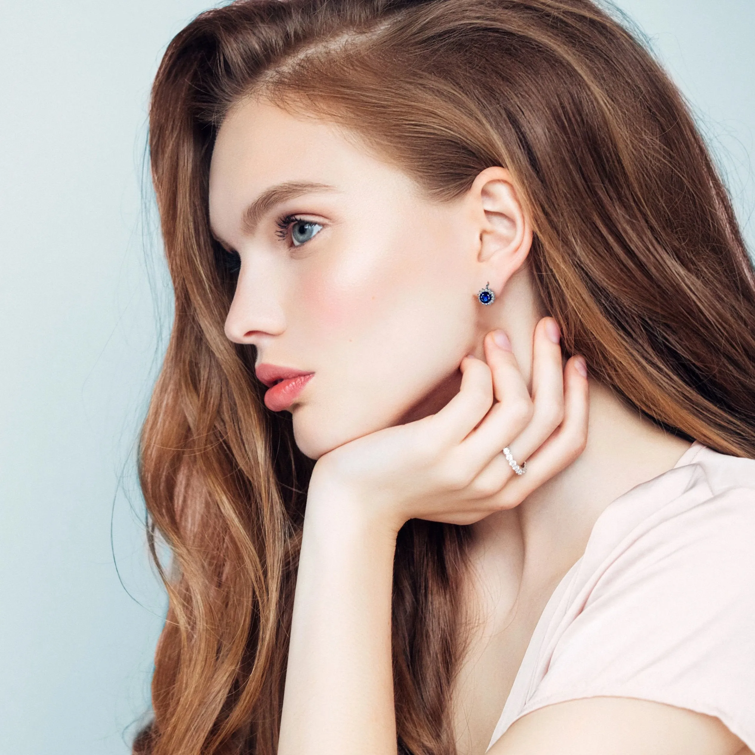 Luxe Blue Sapphire Stud Earrings