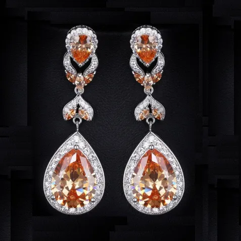 Luxe Champagne Chandelier Earrings