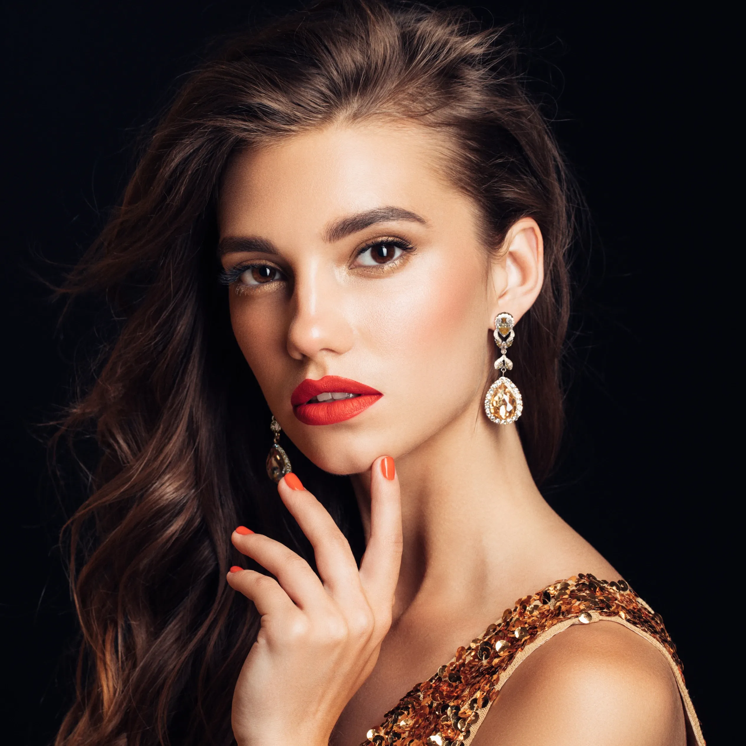 Luxe Champagne Chandelier Earrings