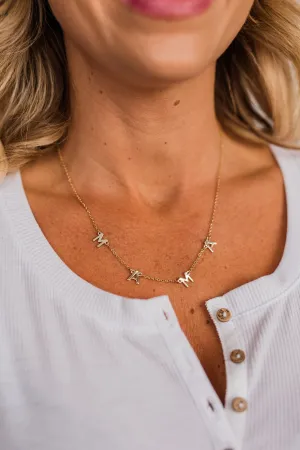 Luxurious Beauty "Mama" Necklace- Gold