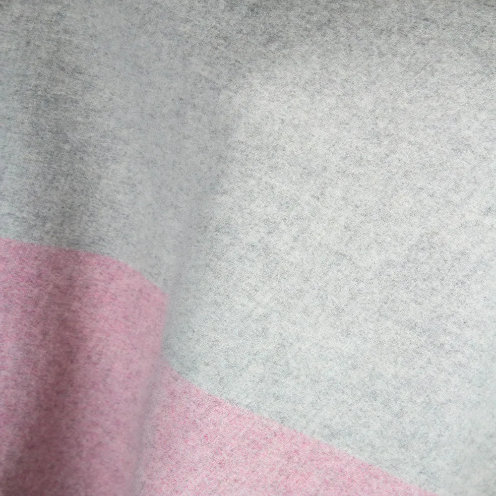Luxurious Lambswool Cape - Pink/ Gray