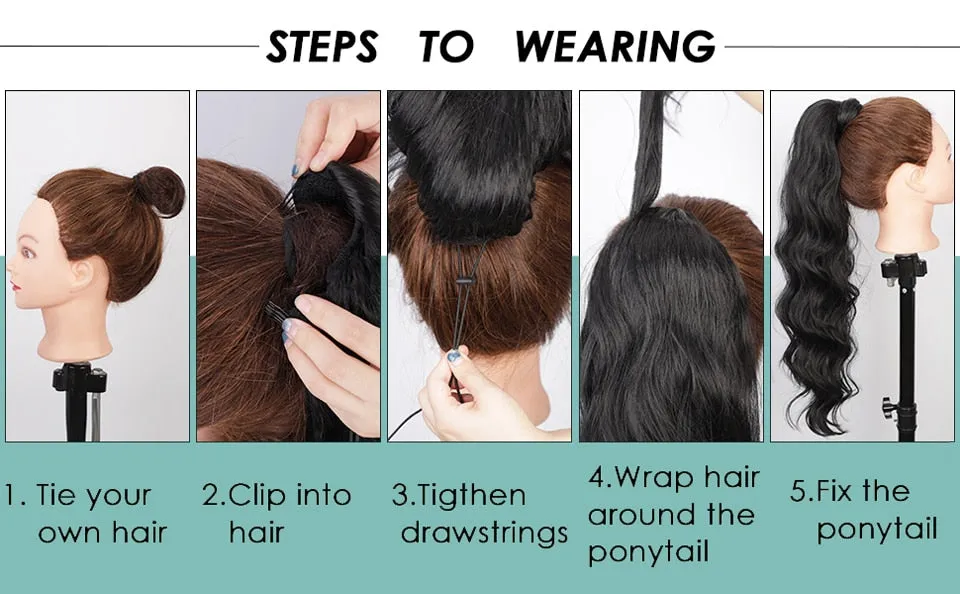 Luxurious Long Drawstring Ponytail 26 inches (Synthetic)