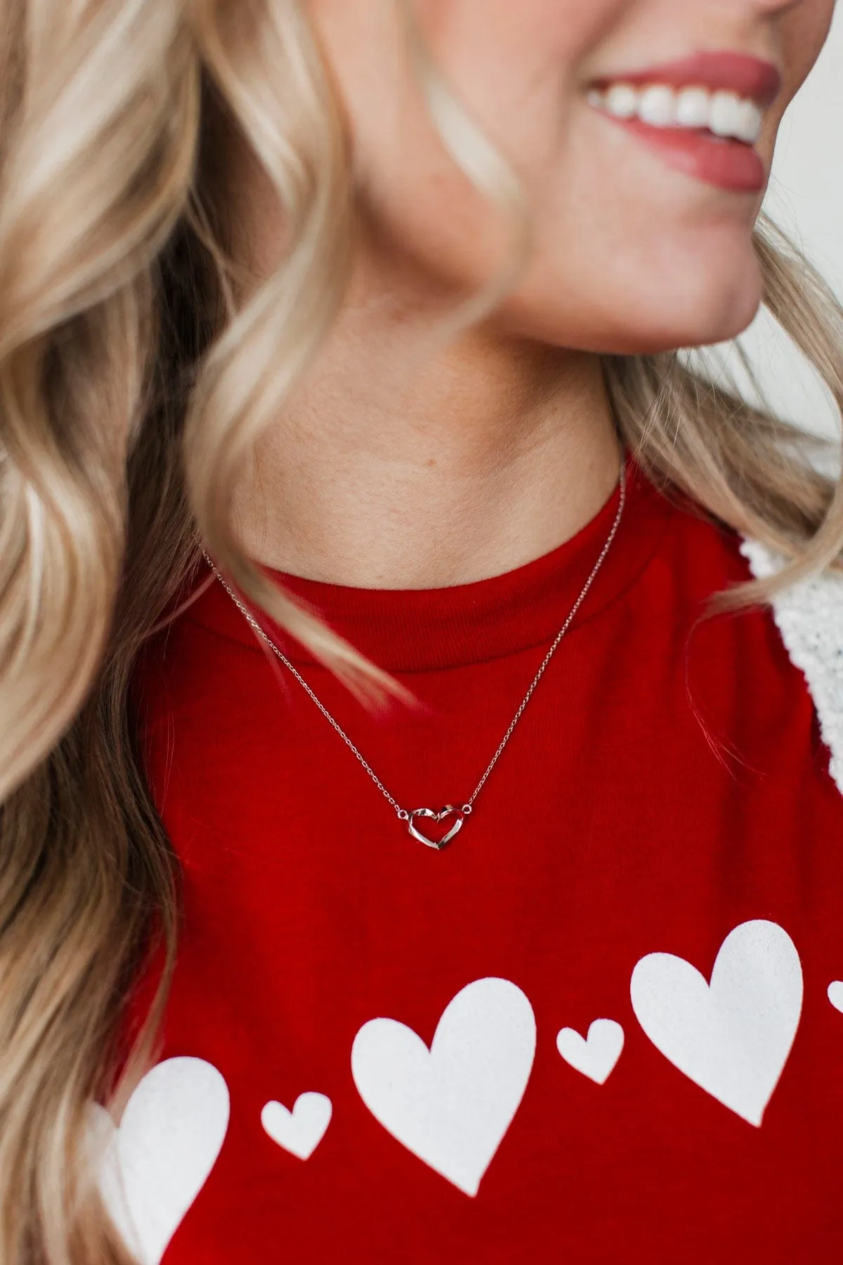 Luxurious Love Heart Necklace- Silver