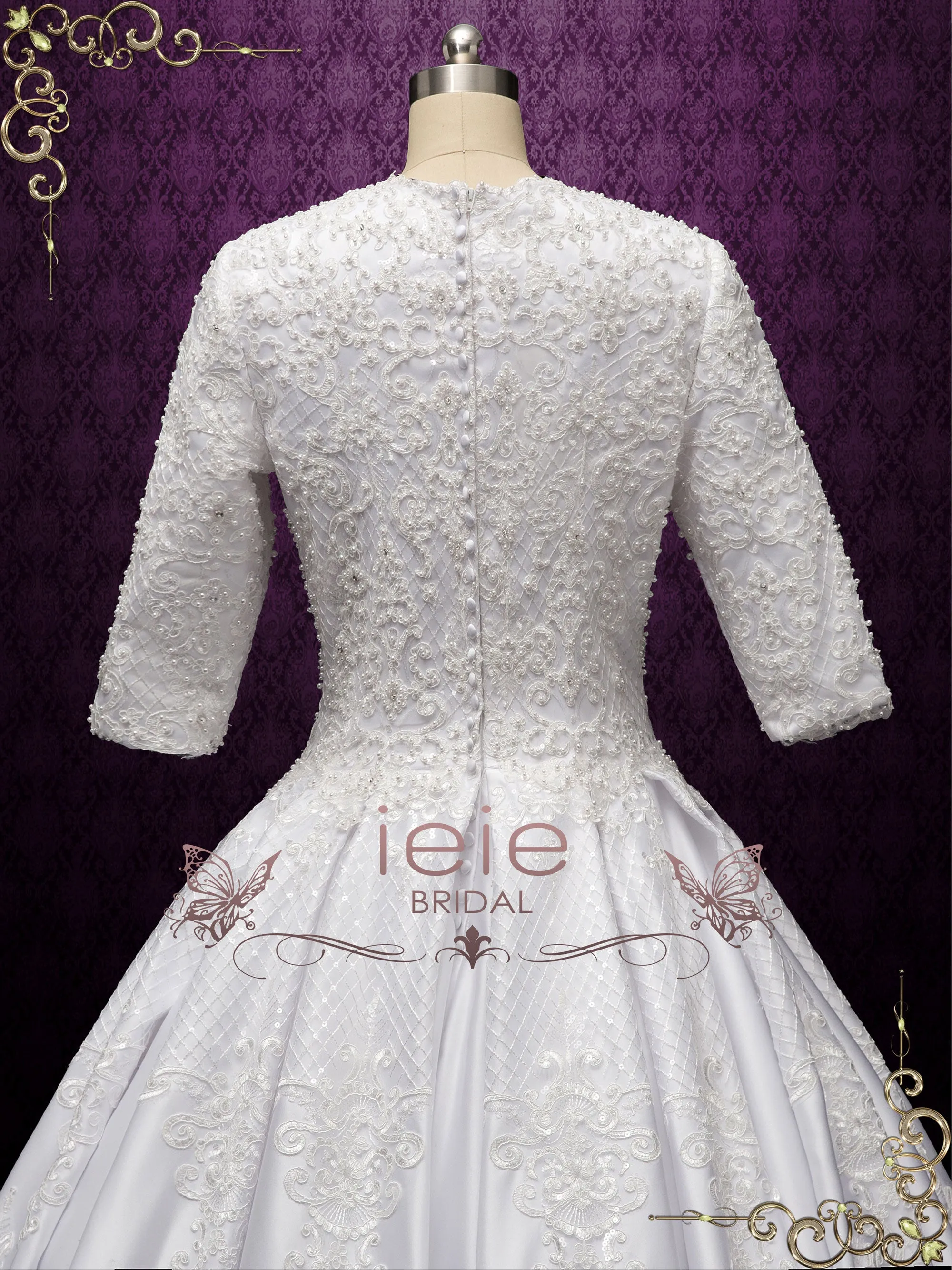 Luxurious Modest Ball Gown Wedding Dress DEENA