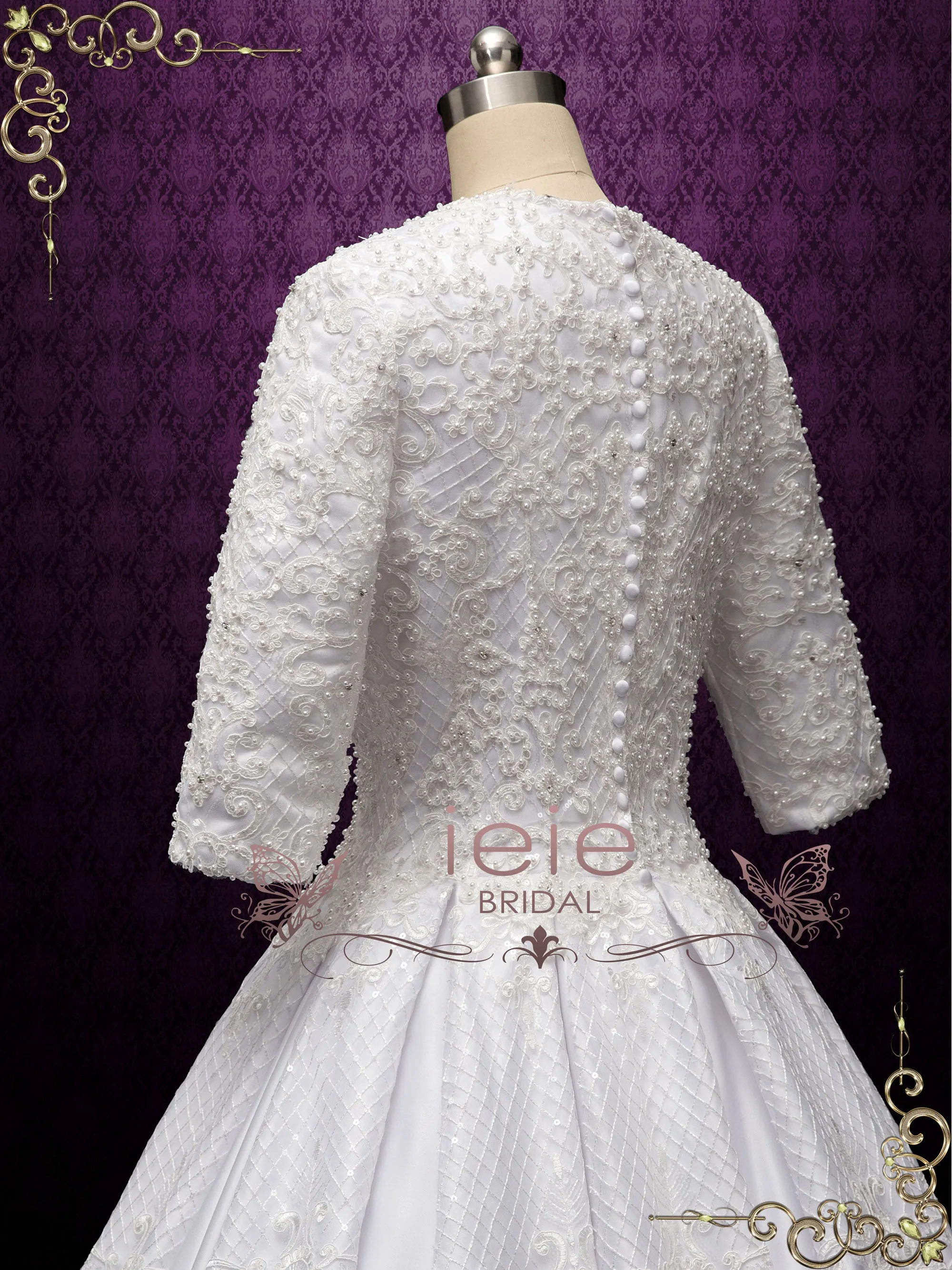 Luxurious Modest Ball Gown Wedding Dress DEENA