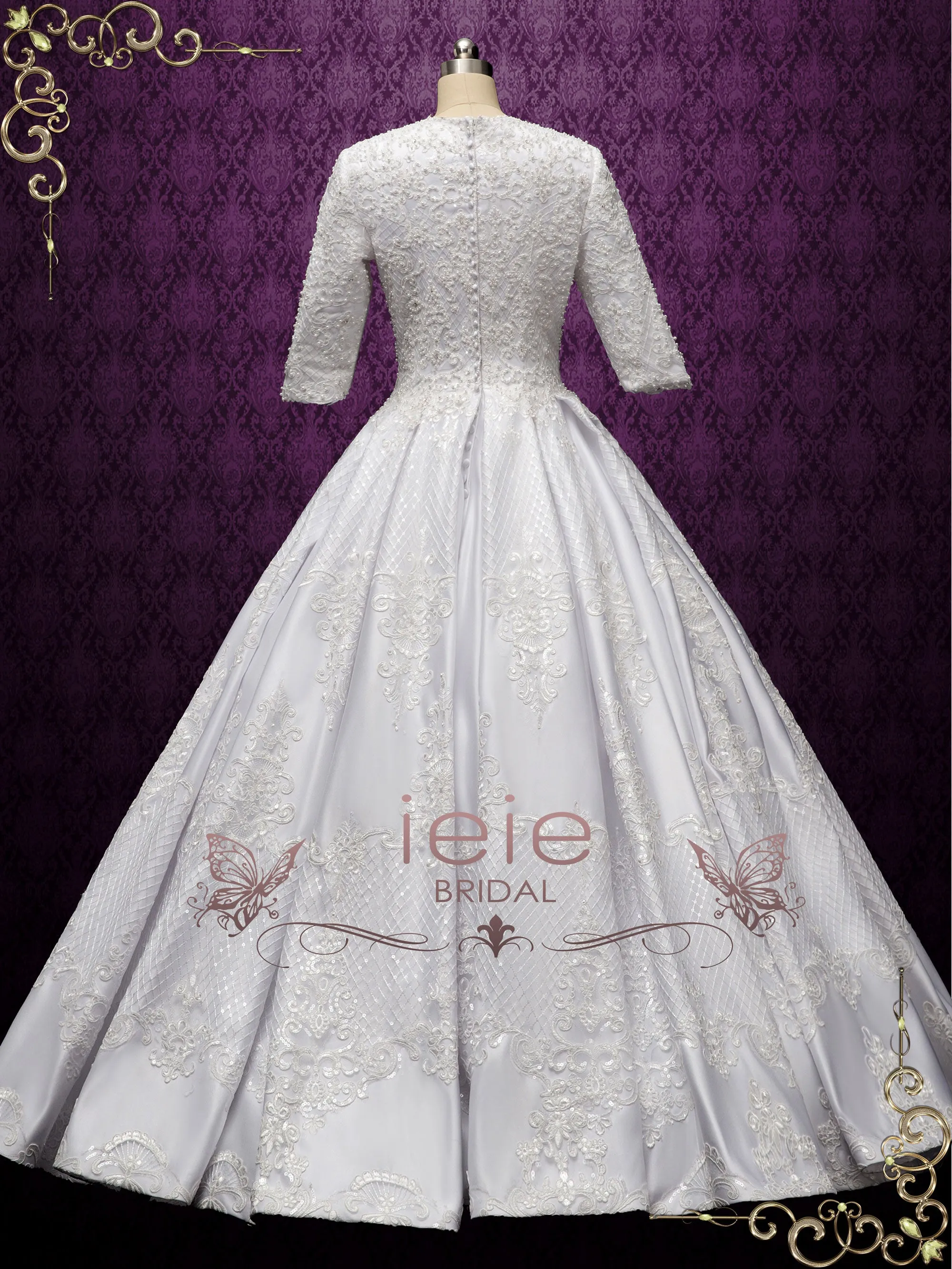 Luxurious Modest Ball Gown Wedding Dress DEENA