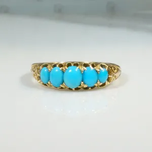 Luxurious Persian Turquoise & 18ct Gold Band