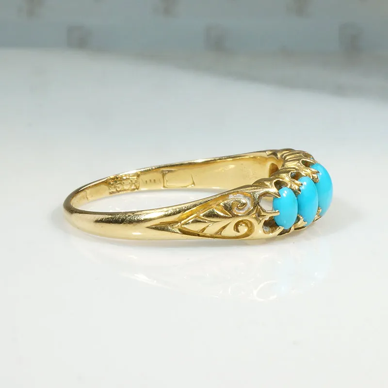 Luxurious Persian Turquoise & 18ct Gold Band