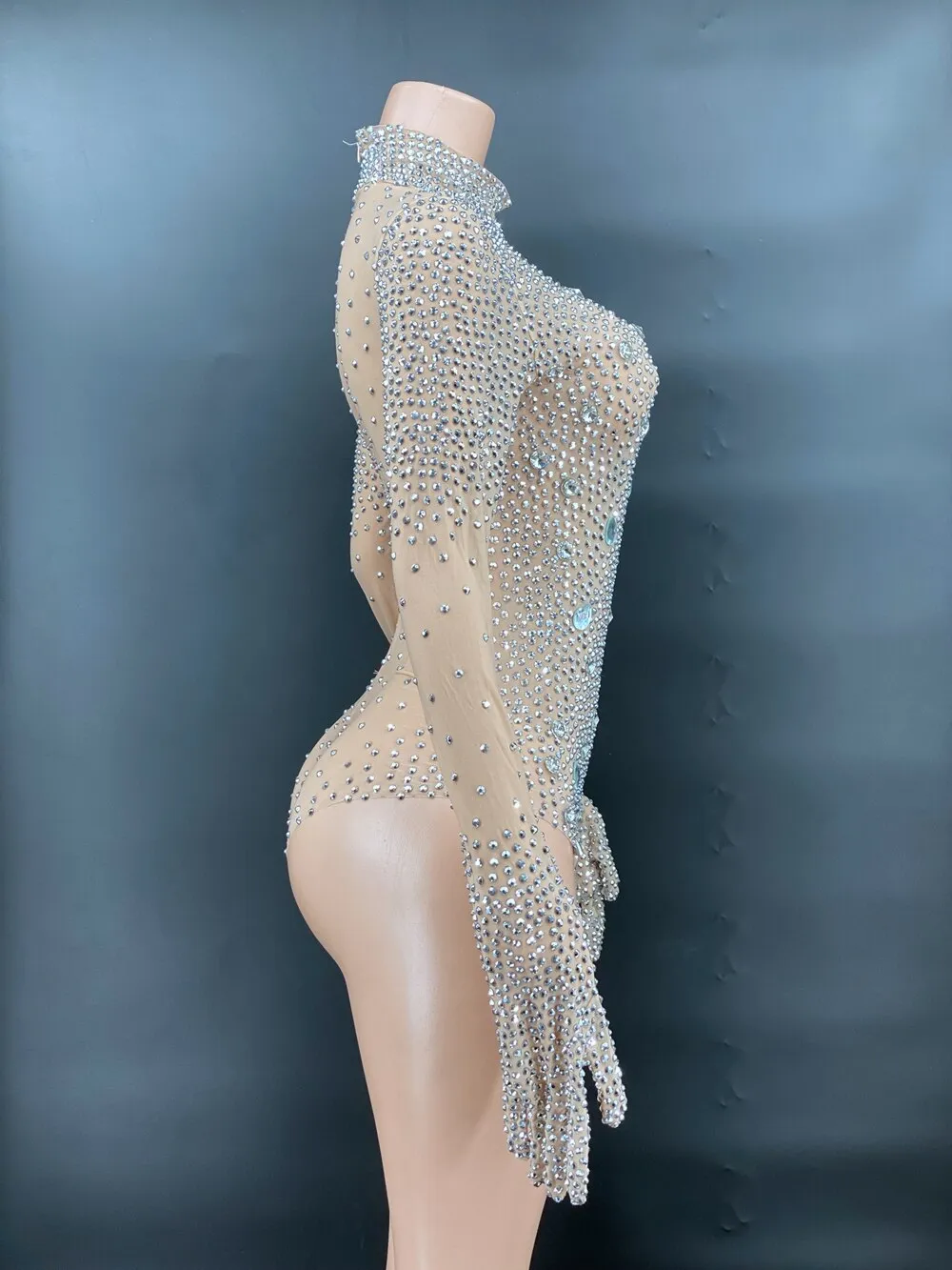 Luxurious Rhinestones Leotard Pants
