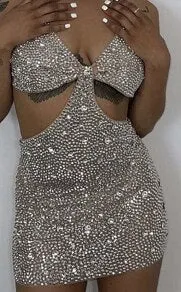 Luxurious Rhinestones Leotard Pants