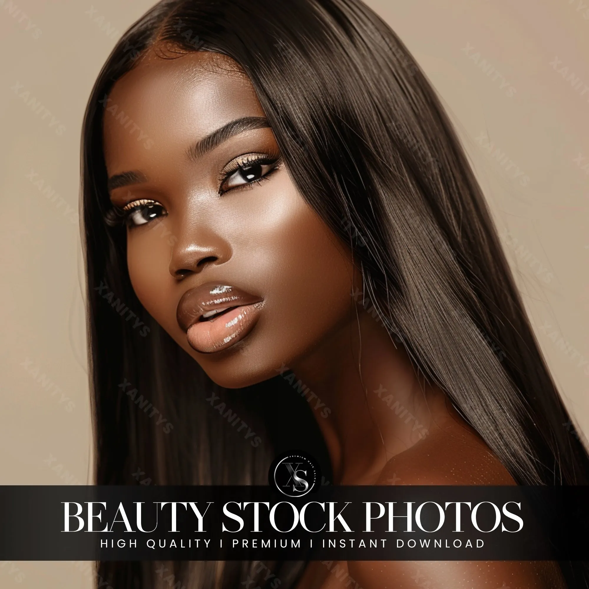 Luxurious Straight Hair Stock Photo