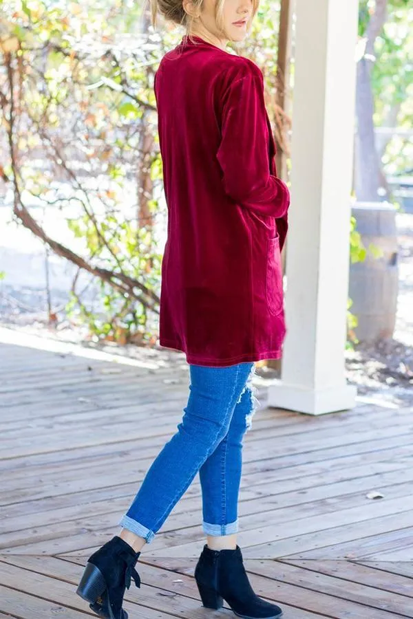 Luxurious Weekend Velvet Cardigan Jacket