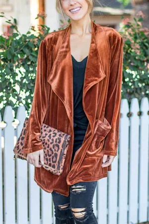 Luxurious Weekend Velvet Cardigan Jacket
