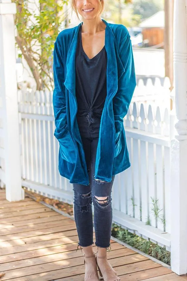 Luxurious Weekend Velvet Cardigan Jacket