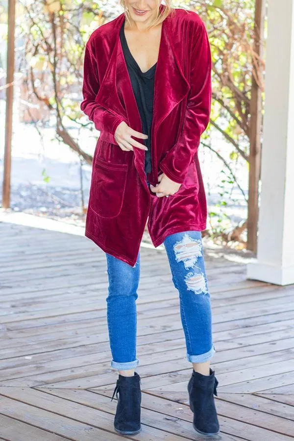 Luxurious Weekend Velvet Cardigan Jacket