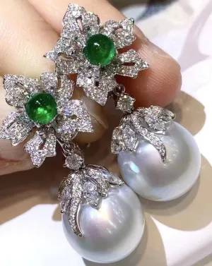 Luxurious White Pearl Drop Earrings