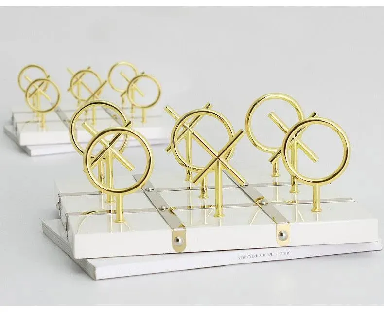 Luxurious XO Tic Tac Marble and Brass Board