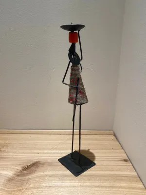 Maasai Candleholder of Beaded Wire