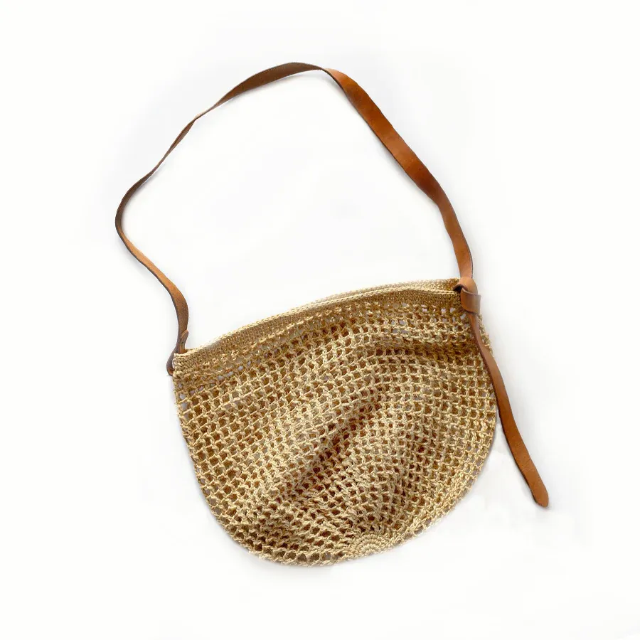 Made by Minga Market Bag with Leather Strap - Honey